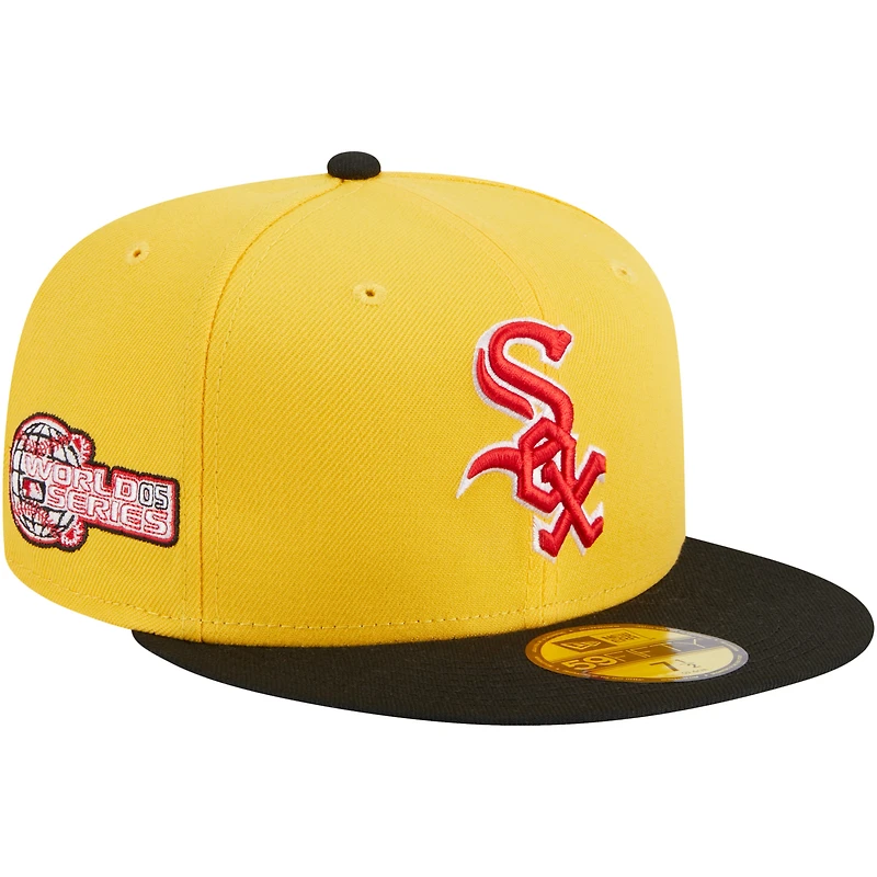 Casquette ajustée 59FIFTY Grilled Chicago White Sox New Era pour homme, jaune/noir