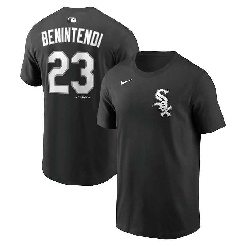 T-shirt Nike pour homme Andrew Benintendi noir Chicago White Sox avec nom et numéro