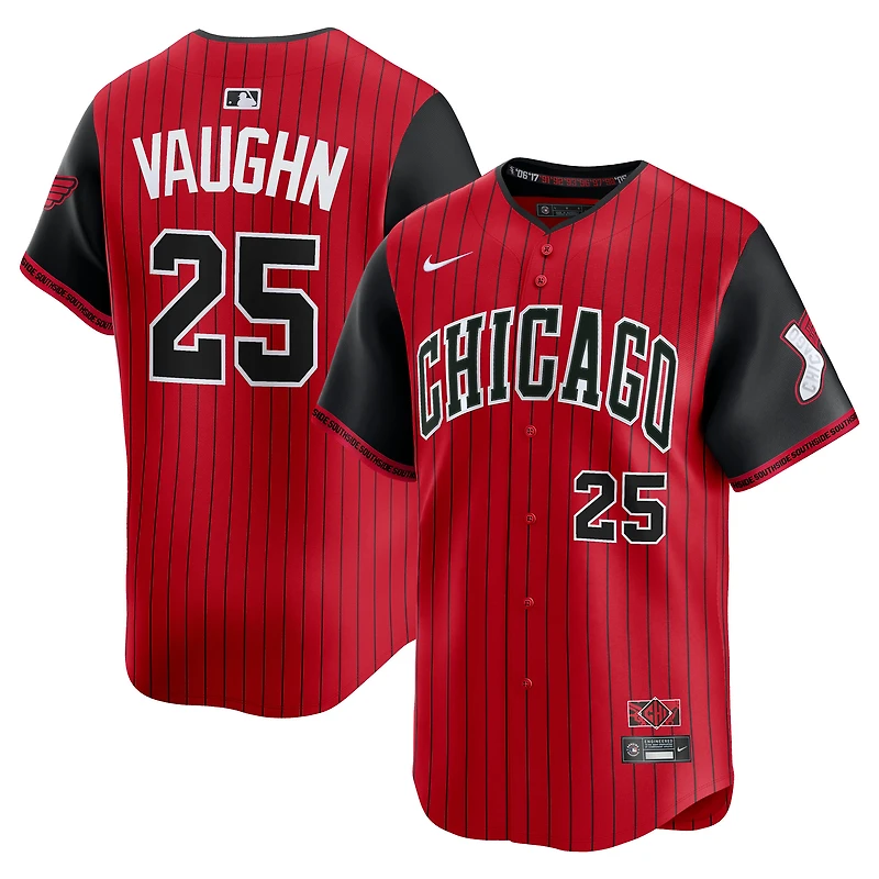 Maillot Nike Andrew Vaughn rouge/noir pour homme des Chicago White Sox 2025 City Connect Limited Player
