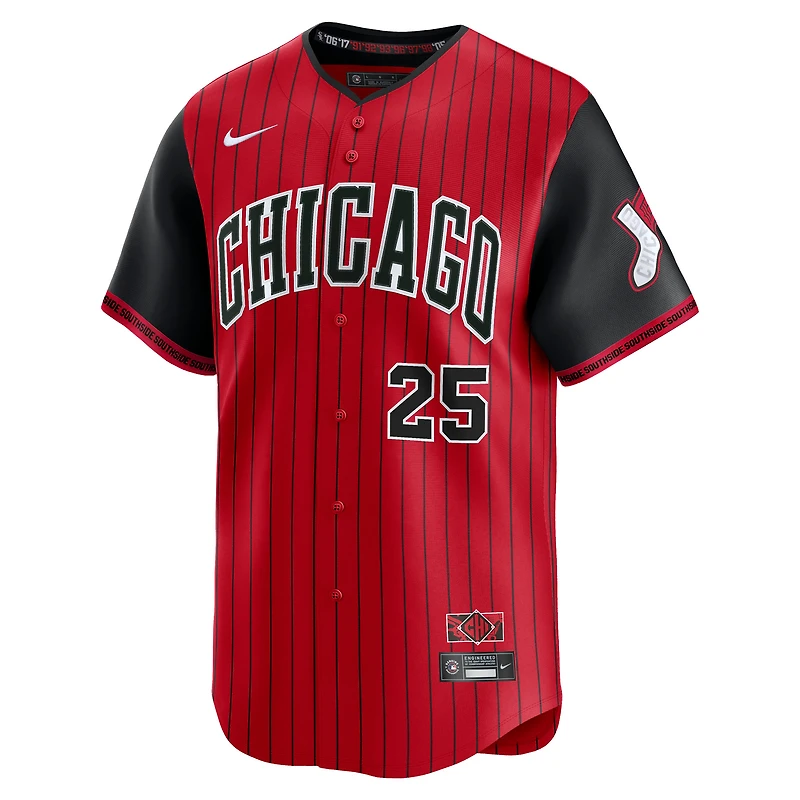 Maillot Nike Andrew Vaughn rouge/noir pour homme des Chicago White Sox 2025 City Connect Limited Player