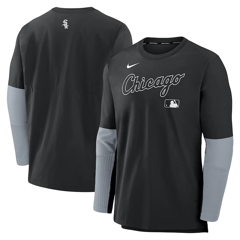 Men's Nike Black/Gray Chicago White Sox Authentic Collection Player Dri-FIT Lightweight Pullover