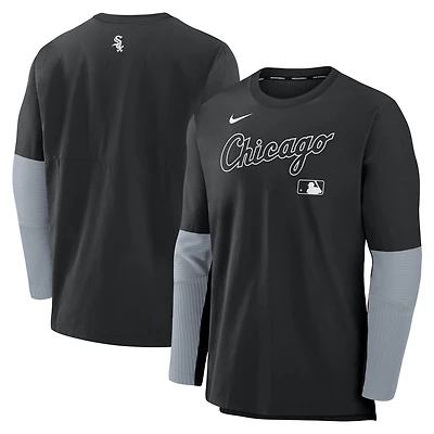 Pull léger Nike Dri-FIT pour homme, collection authentique des Chicago White Sox, noir/gris