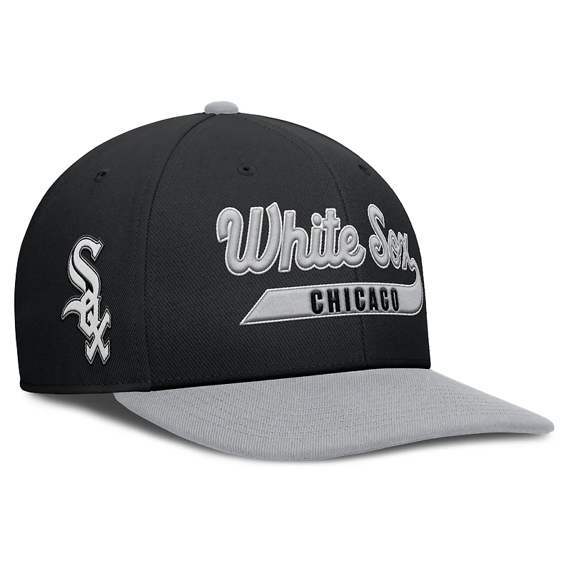 Casquette Nike Pro Performance Snapback Chicago White Sox noire/grise pour homme