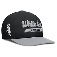 Casquette Nike Pro Performance Snapback Chicago White Sox noire/grise pour homme