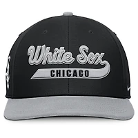 Casquette Nike Pro Performance Snapback Chicago White Sox noire/grise pour homme