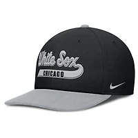 Casquette Nike Pro Performance Snapback Chicago White Sox noire/grise pour homme