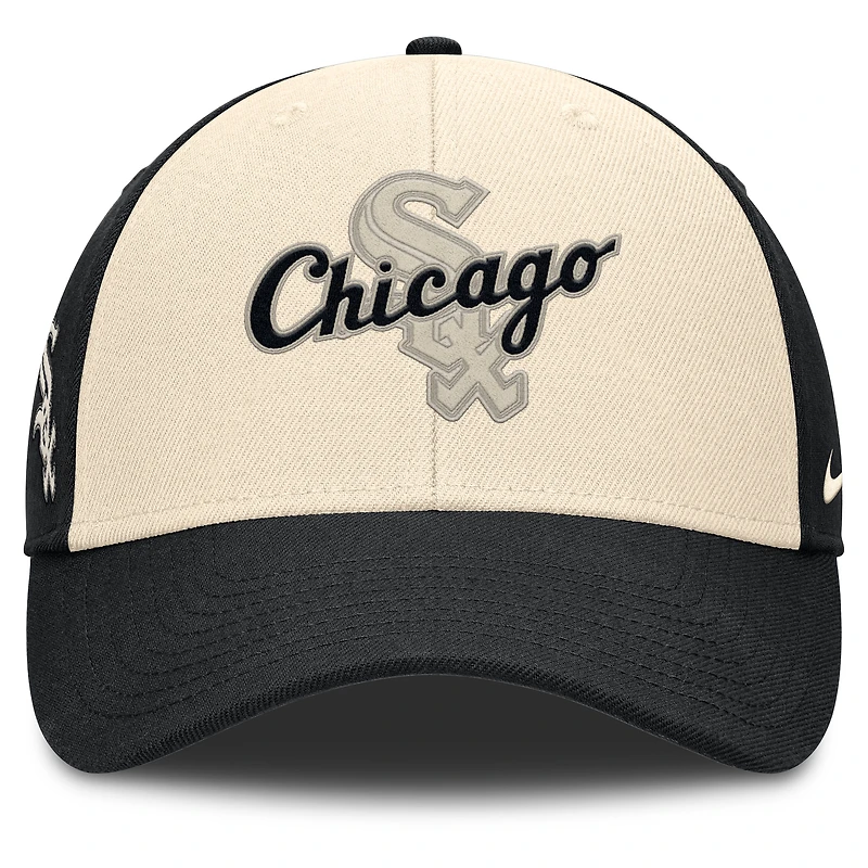 Casquette ajustable Nike noire/naturelle pour homme Chicago White Sox Statement Club Performance