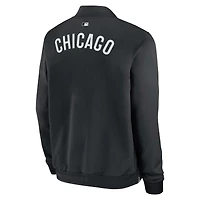 Veste aviateur Nike noire à fermeture éclair intégrale pour homme, collection authentique Chicago White Sox, modèle Dugout