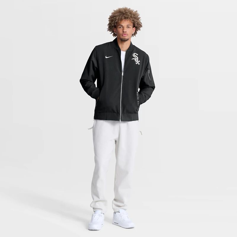 Veste bomber zippée Nike Authentic Collection Dugout Relaxed pour homme, noire