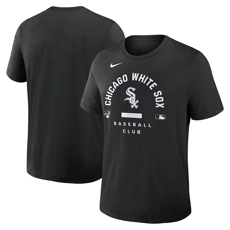 T-shirt Nike noir Chicago White Sox Authentic Collection Early Work Tri-Blend Dri-FIT pour homme