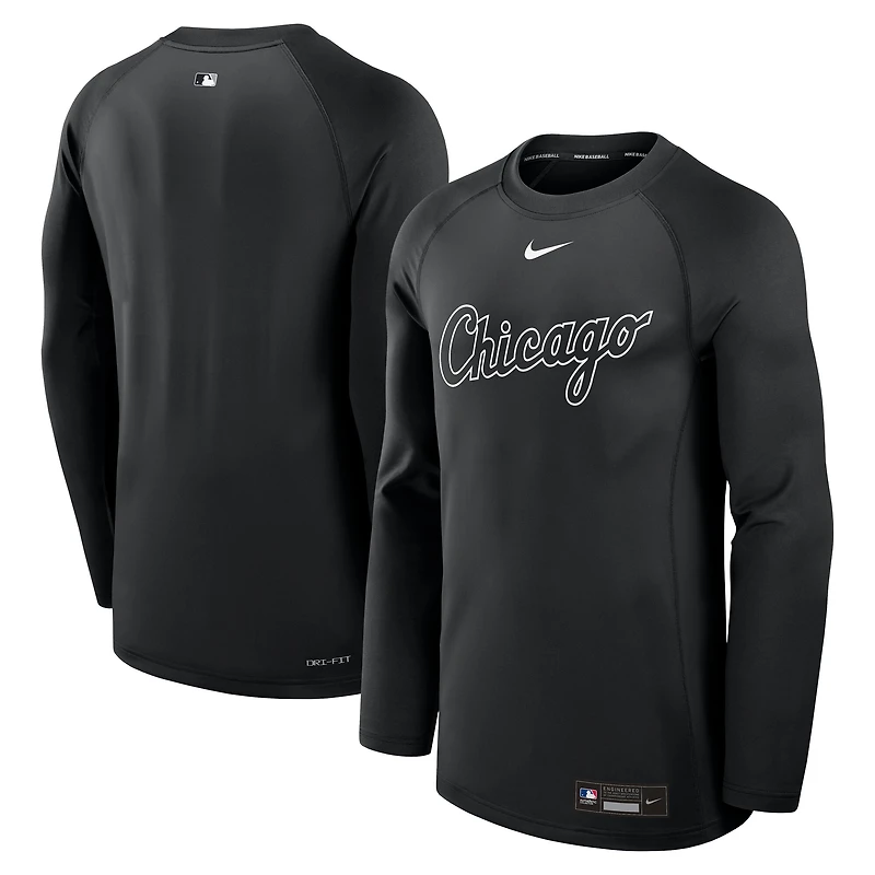 Sweat-shirt à capuche Nike noir authentique Chicago White Sox Game Time Performance pour homme