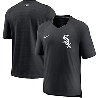 T-shirt à col en V Nike pour homme, noir, Chicago White Sox Authentic Collection, performance d'avant-match