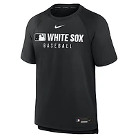 T-shirt Nike noir authentique Chicago White Sox pour homme, collection pré-match Raglan Dri-FIT