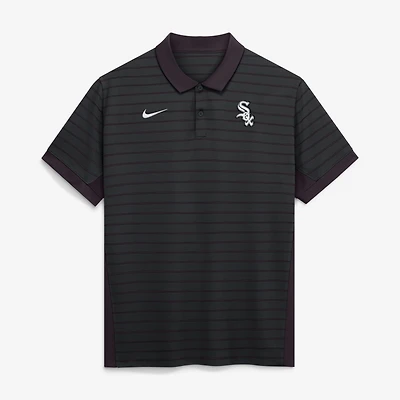 Men's Nike Black Chicago White Sox Authentic Collection Striped Victory Dri-FIT Polo