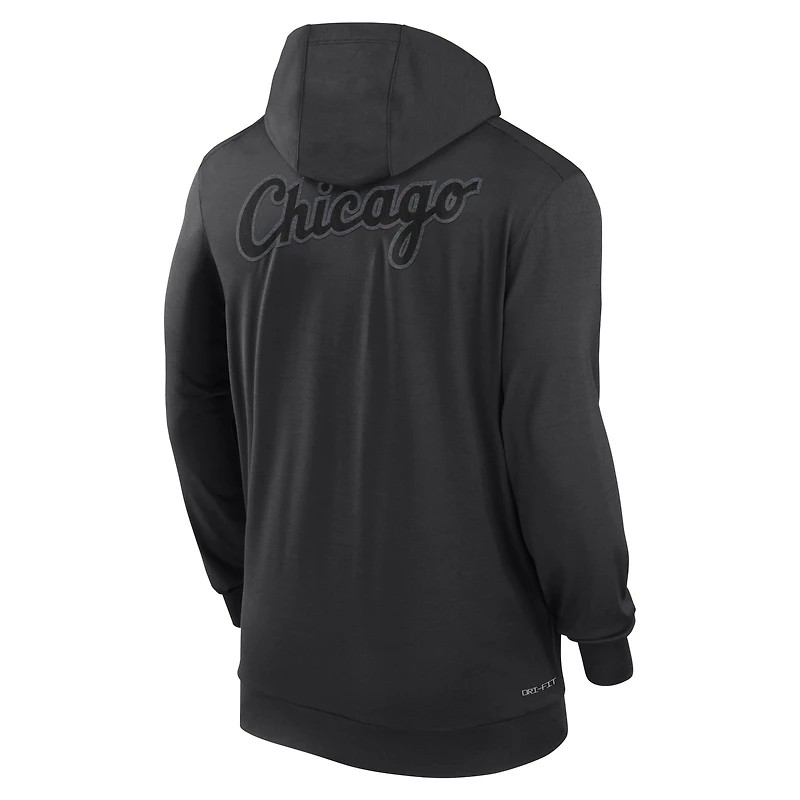 Men's Nike Black Chicago White Sox Authentic Collection Travel Performance Lightweight Full-Zip Hoodie