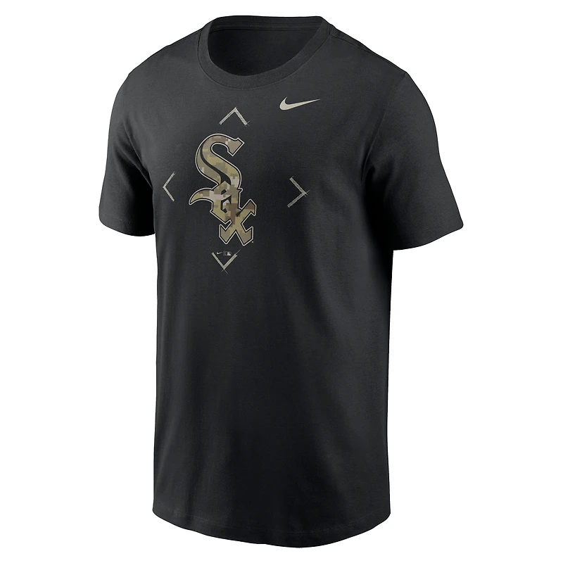 Men's Nike Black Chicago White Sox Camo Logo T-Shirt