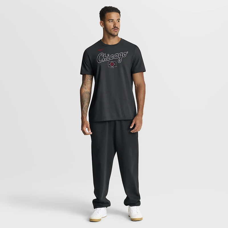 T-shirt Nike noir pour homme Chicago White Sox City Connect Wordmark