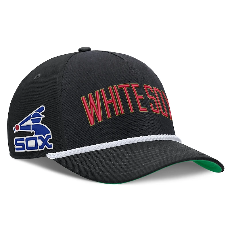 Casquette ajustable Nike Rise noire Chicago White Sox Cooperstown Collection pour homme