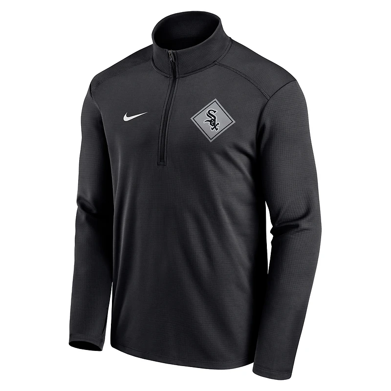 Men's Nike Black Chicago White Sox Diamond Icon Pacer Performance Quarter-Zip Windbreaker Top