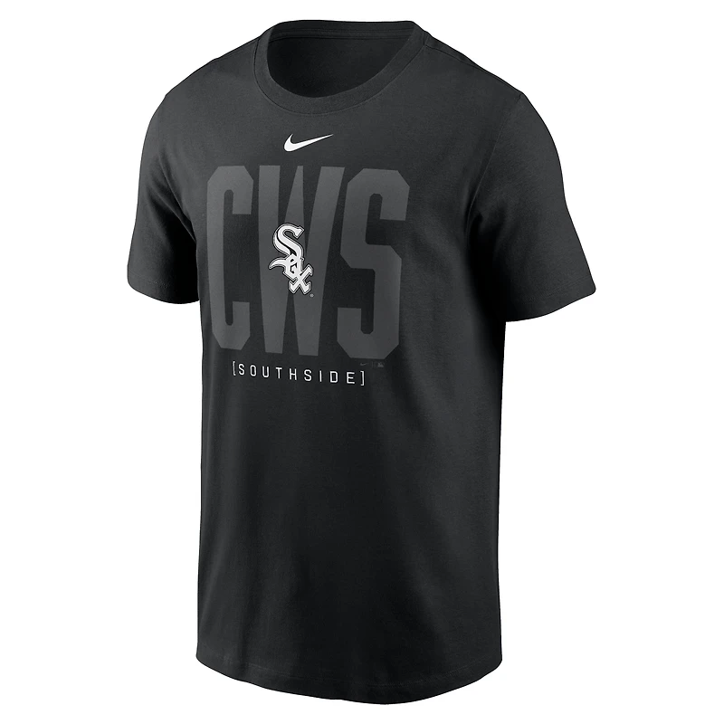 T-shirt Nike pour homme, noir, Chicago White Sox, mode locale