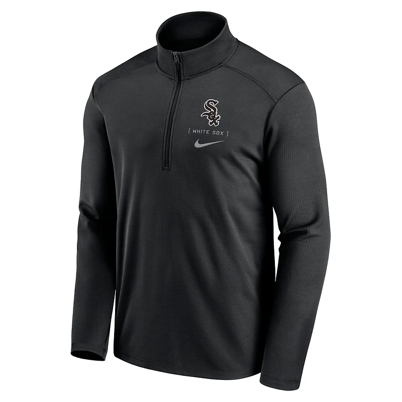 Men's Nike Black Chicago White Sox Franchise Logo Pacer Performance Half-Zip Top