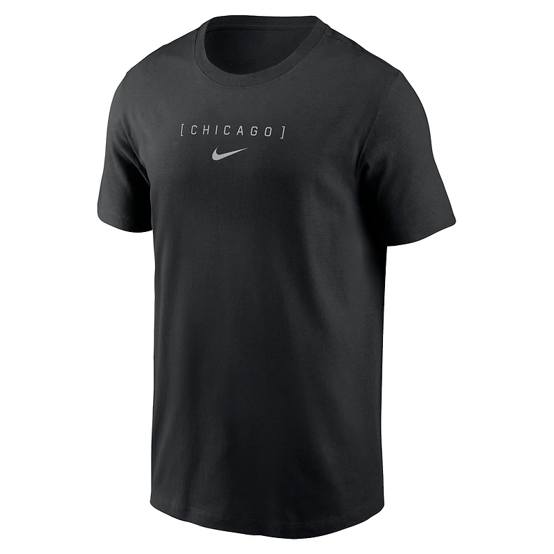 T-shirt Nike noir Chicago White Sox avec grand logo dans le dos pour homme