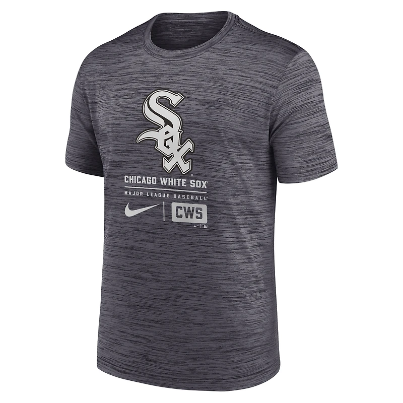 T-shirt Nike noir Chicago White Sox Velocity avec grand logo pour homme