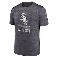 T-shirt Nike noir Chicago White Sox Velocity avec grand logo pour homme