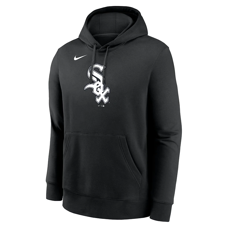 Men's Nike Black Chicago White Sox Logo Club Fleece Hoodie