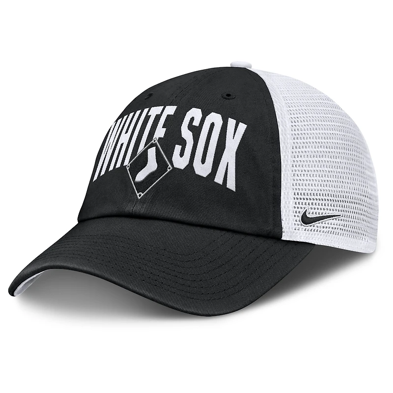 Men's Nike Black Chicago White Sox Primetime Club Adjustable Trucker Hat