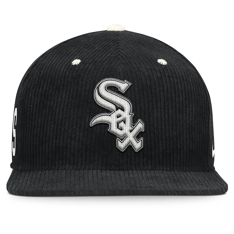 Men's Nike  Black Chicago White Sox Pro Corduroy Structured Snapback Hat