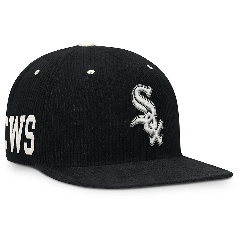 Casquette structurée à fermeture snapback Nike Chicago White Sox Pro en velours côtelé noir pour homme