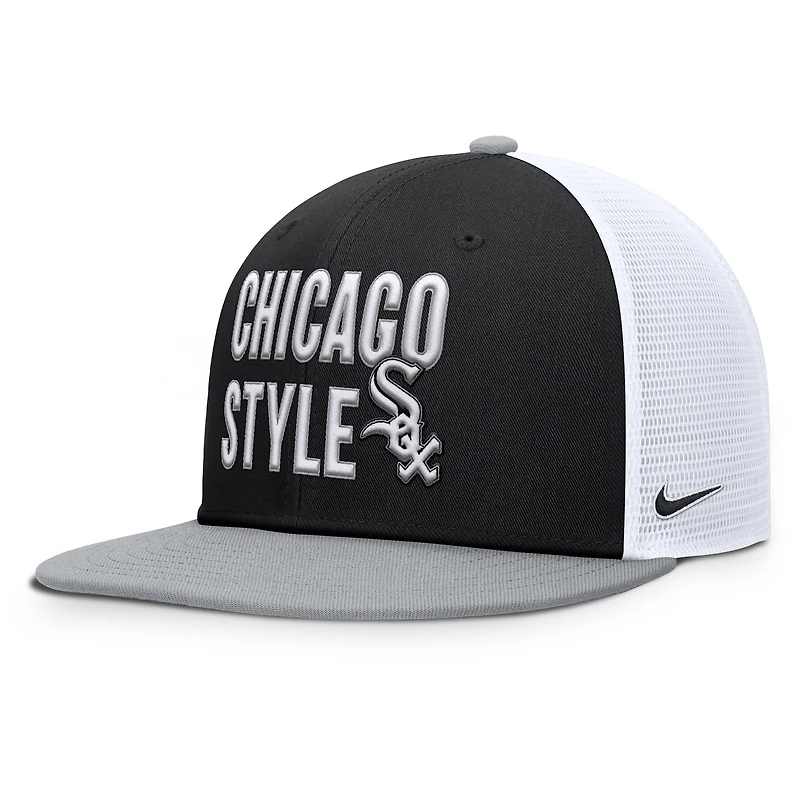 Casquette Snapback Nike Pro Trucker Chicago White Sox noire pour homme