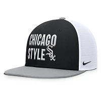 Casquette Snapback Nike Pro Trucker Chicago White Sox noire pour homme