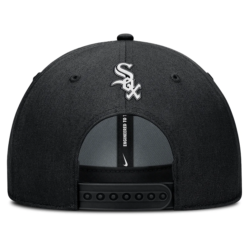 Men's Nike Black Chicago White Sox Rise Gaberdine Adjustable Hat