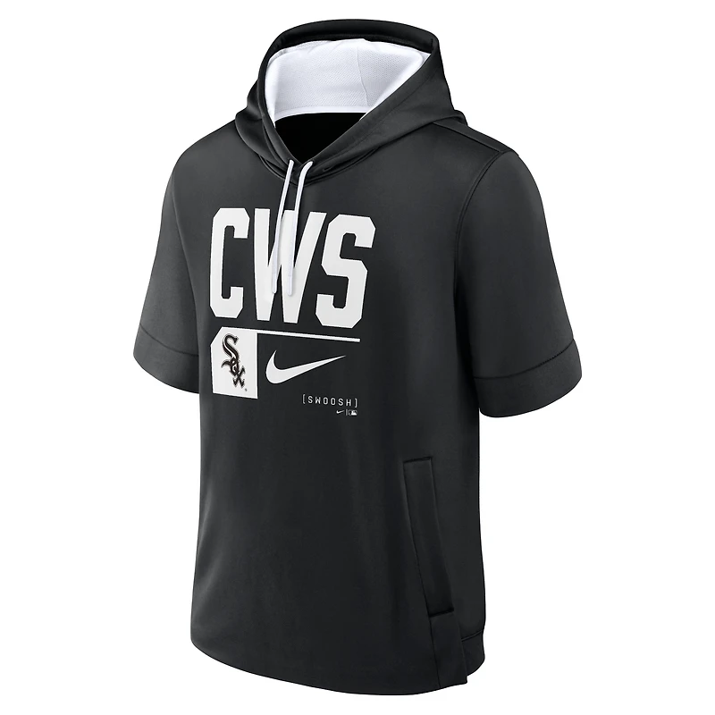 Men's Nike Black Chicago White Sox Tri-Code Lockup Short Sleeve Pullover Hoodie