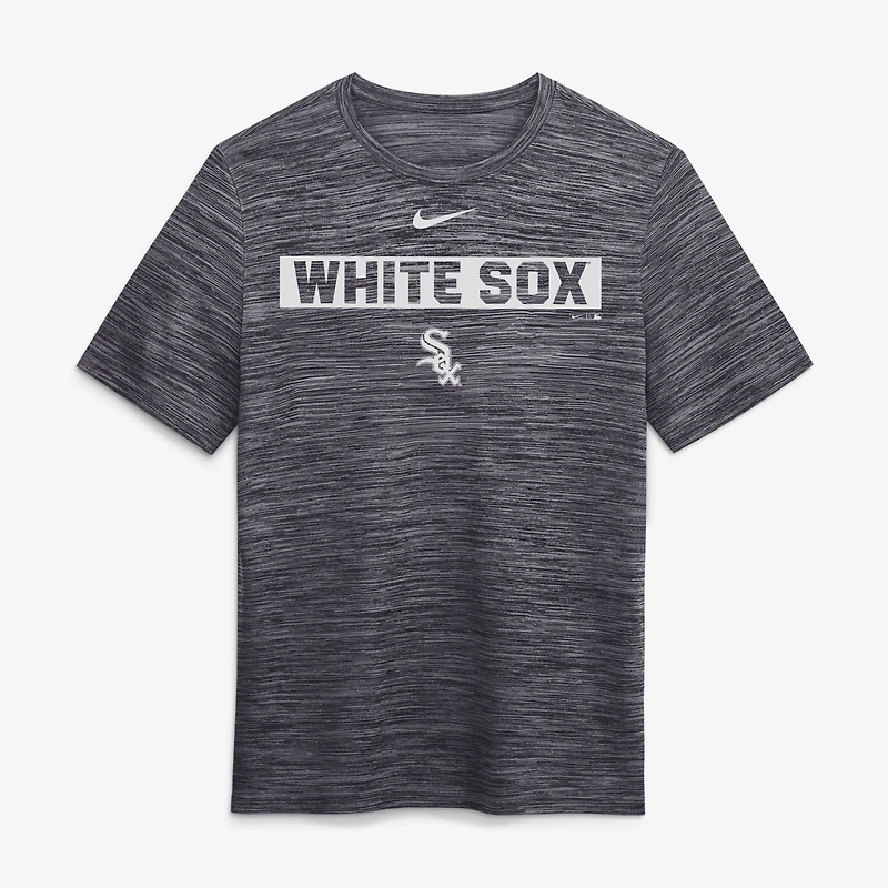 T-shirt Nike Velocity Dri-FIT noir pour homme des Chicago White Sox