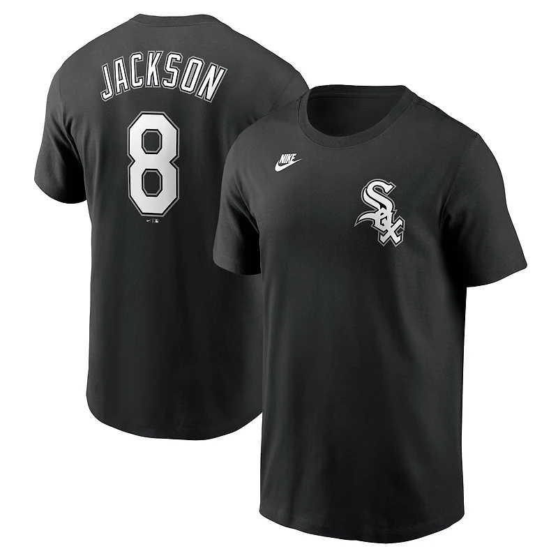 T-shirt Nike Bo Jackson pour homme, noir, Chicago White Sox, Cooperstown Collection Fuse avec nom et numéro
