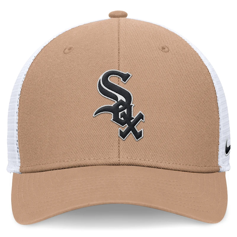 Casquette réglable Nike Chicago White Sox Khaki Rise Trucker pour homme