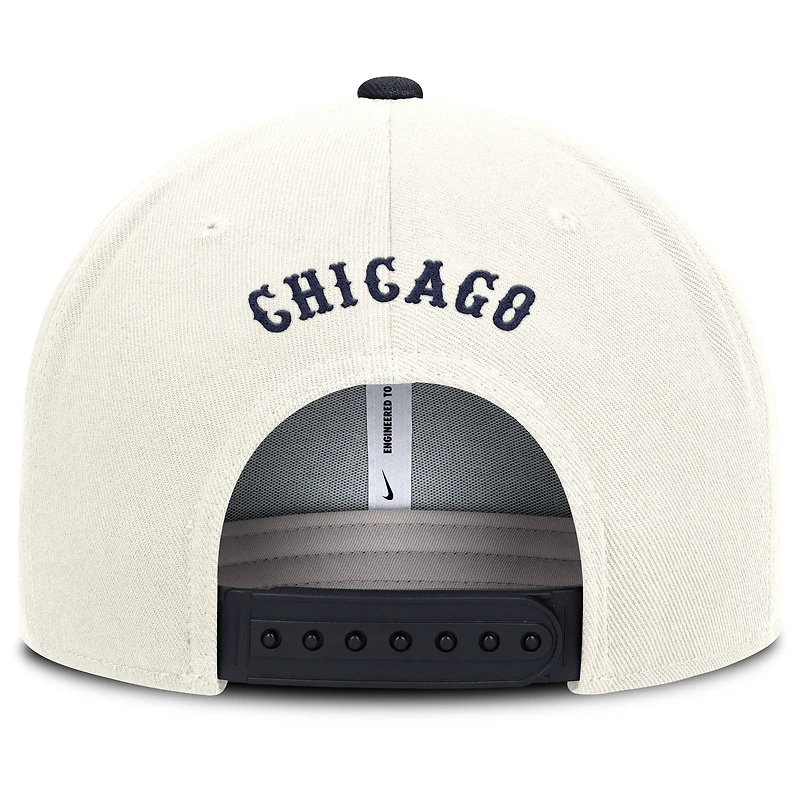 Casquette Nike crème/marine Chicago White Sox Cooperstown Pro Dri-FIT Snapback pour homme