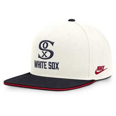 Men's Nike Cream/Navy Chicago White Sox Cooperstown Pro Dri-FIT Snapback Hat