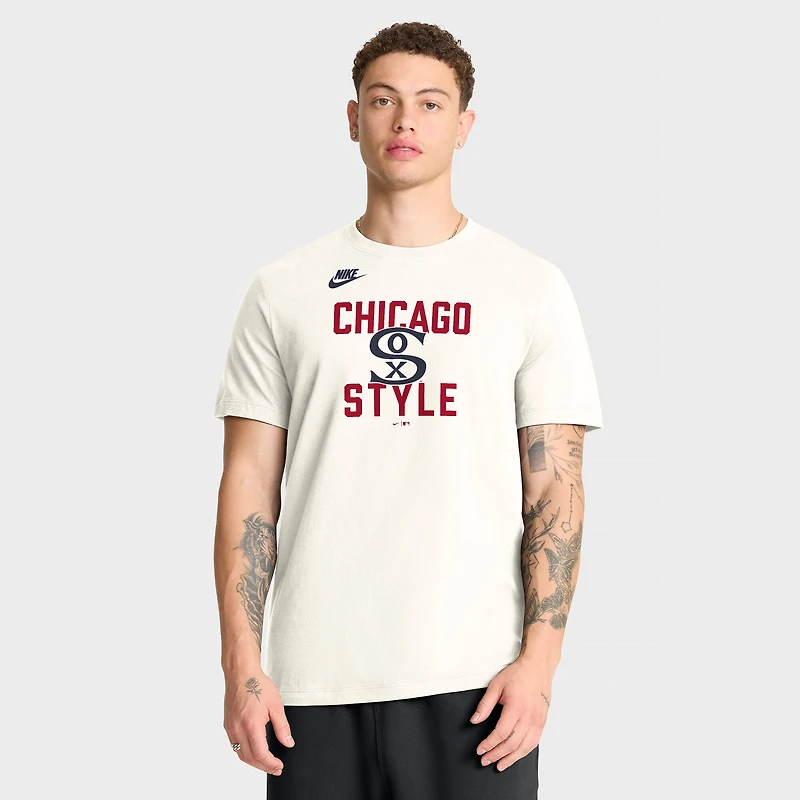 T-shirt Nike crème pour homme, collection Chicago White Sox Cooperstown, inspiré des années 70