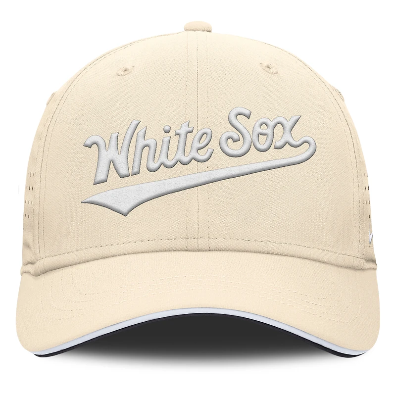 Casquette Nike Rise Performance Flex crème des Chicago White Sox pour homme
