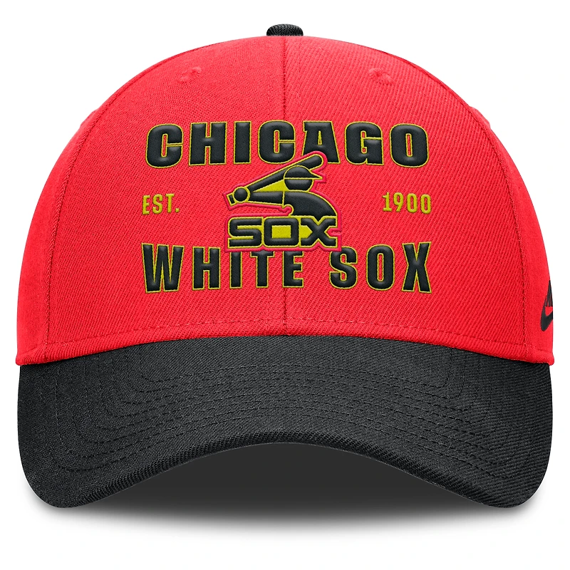 Men's Nike Crimson/Black Chicago White Sox Neon 90s Rise Adjustable Hat
