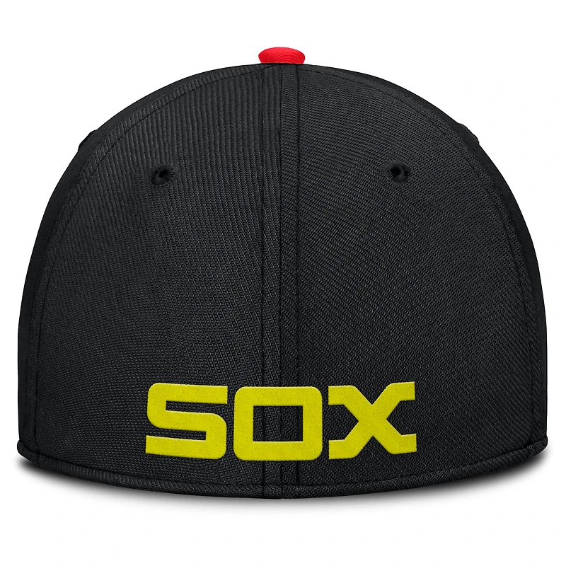 Casquette Nike pour homme, cramoisi/noir, Chicago White Sox Neon 90s Rise SwooshFlex