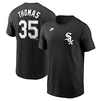 T-shirt Nike noir Frank Thomas pour homme avec nom et numéro Fuse de la collection Cooperstown des Chicago White Sox