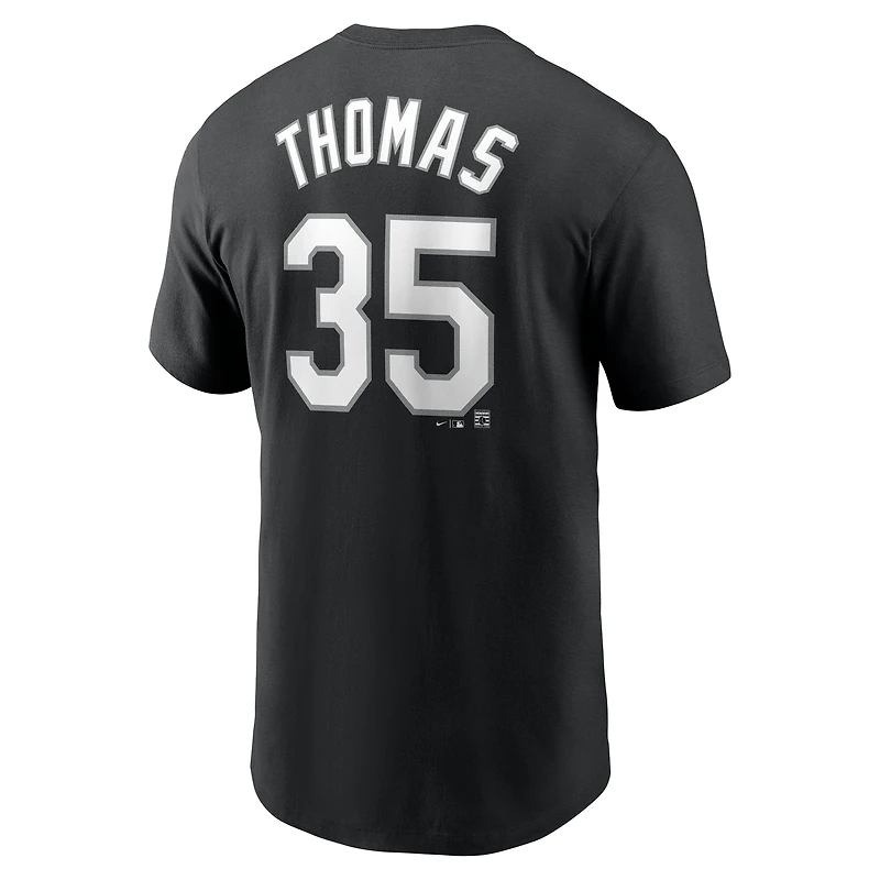 Men's Nike Frank Thomas Black Chicago White Sox Cooperstown Collection Fuse Name & Number T-Shirt