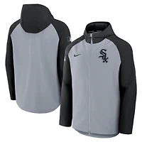 Men's Nike Gray/Black Chicago White Sox Authentic Collection Raglan Performance Full-Zip Jacket