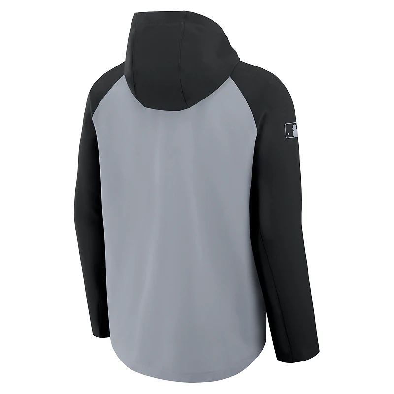 Men's Nike Gray/Black Chicago White Sox Authentic Collection Raglan Performance Full-Zip Jacket