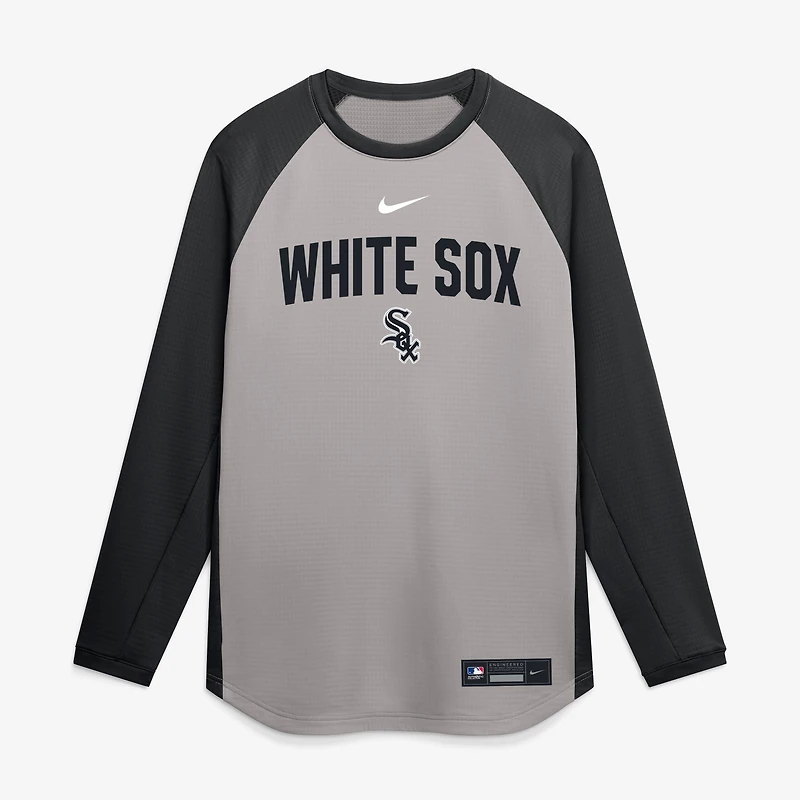 Men's Nike Gray Chicago White Sox Authentic Collection Raglan Dri-FIT Sweatshirt